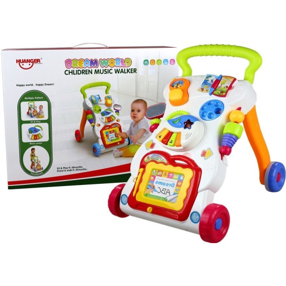 Pchacz Chodzik Telefon Pianinko Znikopis 3 w 1
