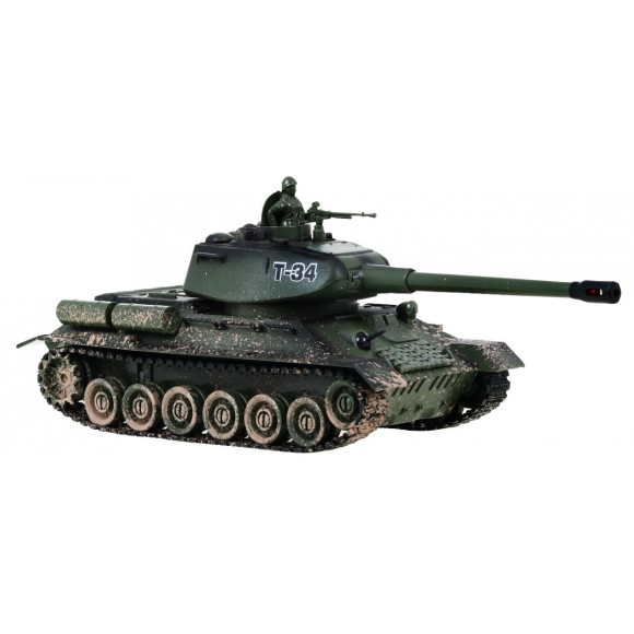 Zdalnie sterowany czołg T-34 dla dzieci 3+ Strzelający model Kamuflaż 1:28 + Wielka Bitwa Czołgów + Dźwięki Światła Zdalnie sterowany czołg T-34 dla dzieci 3+ Strzelający model Kamuflaż 1:28 + Wielka Bitwa Czołgów + Dźwięki Światła