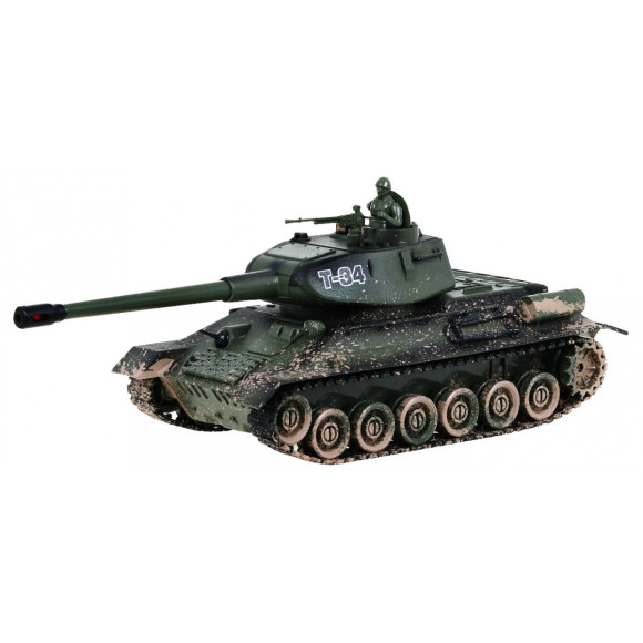 Zdalnie sterowany czołg T-34 dla dzieci 3+ Strzelający model Kamuflaż 1:28 + Wielka Bitwa Czołgów + Dźwięki Światła Zdalnie sterowany czołg T-34 dla dzieci 3+ Strzelający model Kamuflaż 1:28 + Wielka Bitwa Czołgów + Dźwięki Światła