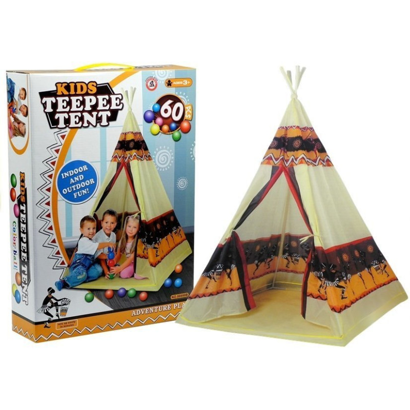 Namiot Tipi Indiański Dom Zabaw + 60 Piłek 155 cm