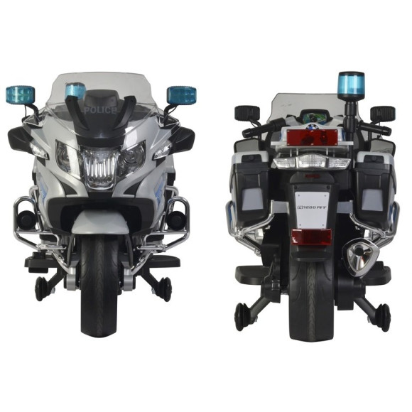 Motor na Akumulator BMW R1200 Policja Srebrny Motor na Akumulator BMW R1200 Policja Srebrny