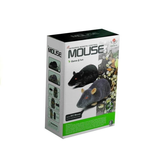 Mysz Zdalnie Sterowana Pilotem R/C Na Kółkach Duża Czarna Mysz Zdalnie Sterowana Pilotem R/C Na Kółkach Duża Czarna