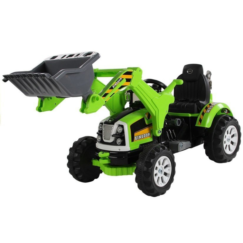 Traktor na akumulator z Łyżką Koparka Zielony
