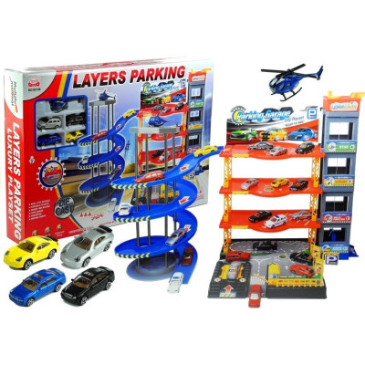 Parking Poziomowy Tor Winda 4 Autka Helikopter
