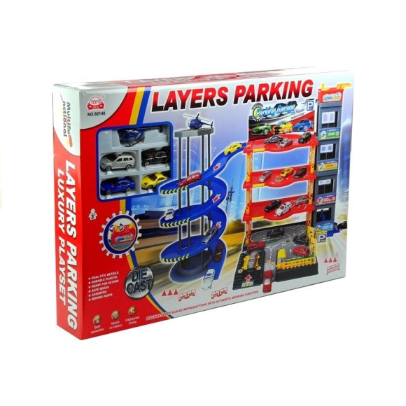 Parking Poziomowy Tor Winda 4 Autka Helikopter Parking Poziomowy Tor Winda 4 Autka Helikopter
