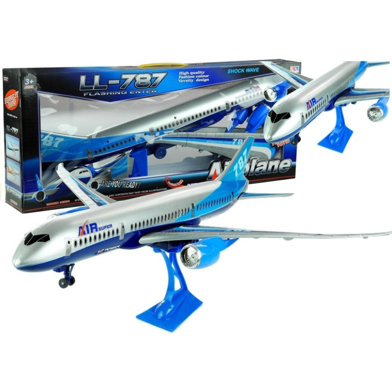 Granatowy Samolot Napęd Stojaczek 69 cm