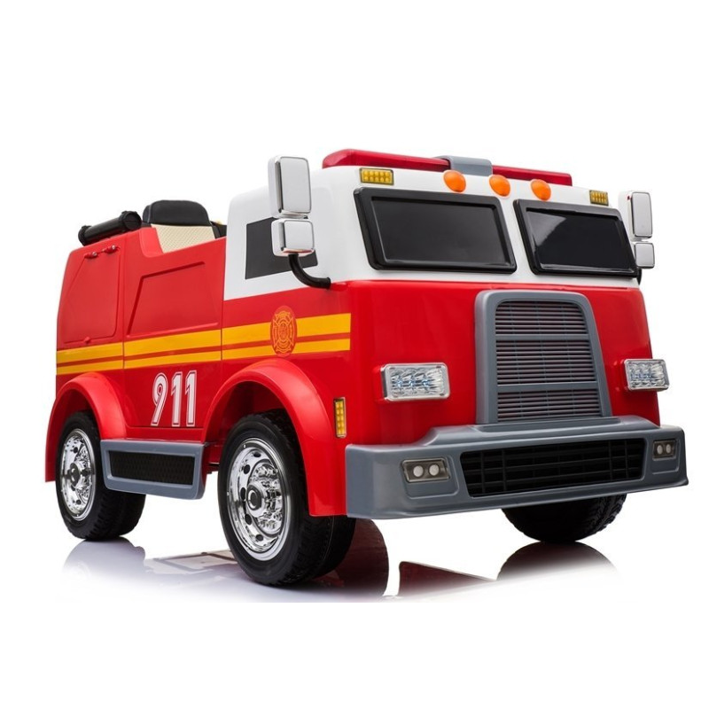 Wóz Strażacki na Akumulator Czerwony Dla Dzieci Pilot LL911