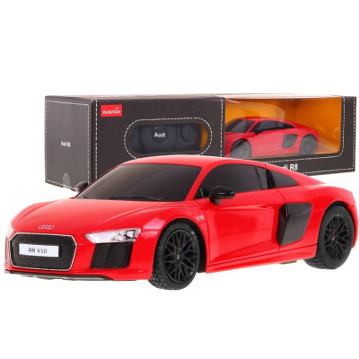 Audi R8 czerwony RASTAR model 1:24 Zdalnie sterowane auto + Pilot 2,4 GHz