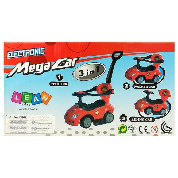 Jeździk z Pchaczem Mega Car 3w1 Niebieski Jeździk z Pchaczem Mega Car 3w1 Niebieski