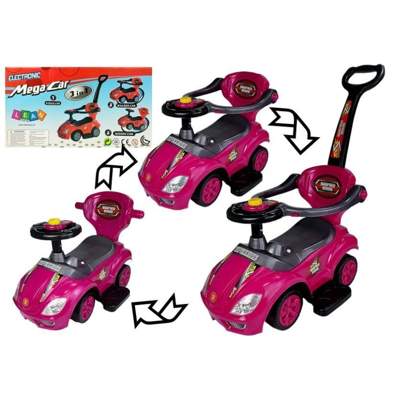 Jeździk z Pchaczem Mega Car 3w1 Różowy
