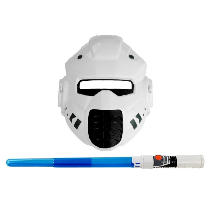 Kosmiczny Pistolet Laserowy z Maską Miecz Świecący