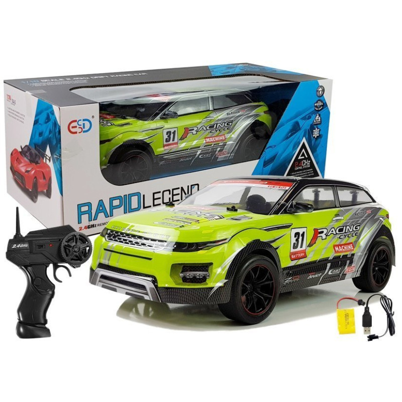Zdalnie sterowane Autko Rajdowe 1:10 Zielone R/C