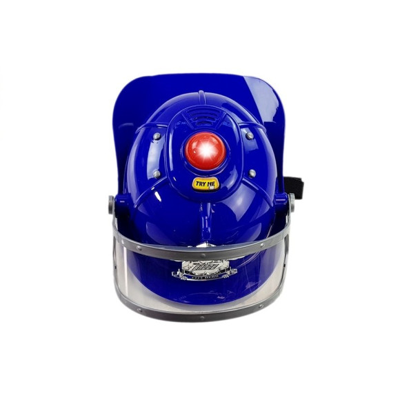 Zestaw Policyjny Hełm Broń na Baterie Światła Dźwięki Niebieski