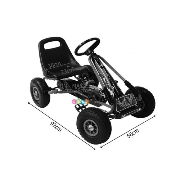 Gokart Zielony A-15 Pompowane Koła