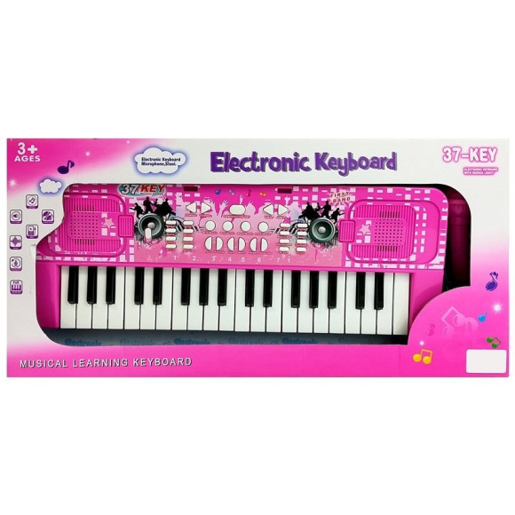 Keyboard Pianino Organy Dla Dzieci 37 Klawiszy z Mikrofonem Różowy Keyboard Pianino Organy Dla Dzieci 37 Klawiszy z Mikrofonem Różowy