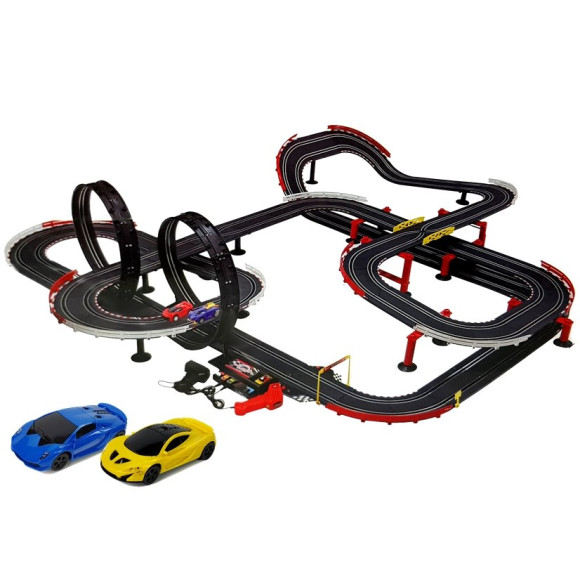 Tor Wyścigowy z Samochodzikami 2 Autka 1420 cm Turbo 1:43 Kontrolery Tor Wyścigowy z Samochodzikami 2 Autka 1420 cm Turbo 1:43 Kontrolery