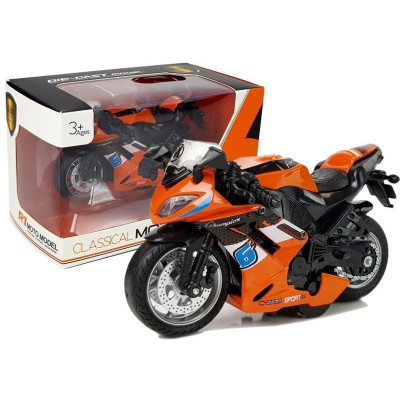 Motocykl z Napędem Frykcyjnym Dźwięki Motor 1:14 Pomarańczowy