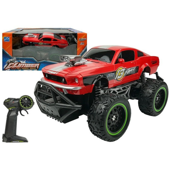 Auto Zdalnie Sterowane R/C 6.5 km/h Wysokie Koła Czerwone Auto Zdalnie Sterowane R/C 6.5 km/h Wysokie Koła Czerwone