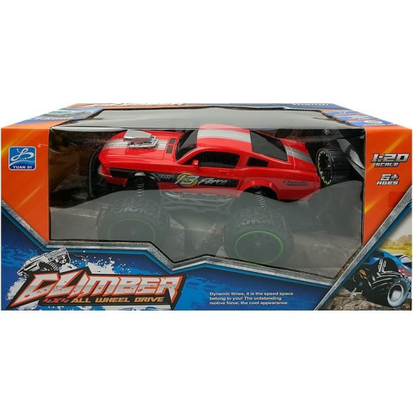 Auto Zdalnie Sterowane R/C 6.5 km/h Wysokie Koła Czerwone Auto Zdalnie Sterowane R/C 6.5 km/h Wysokie Koła Czerwone