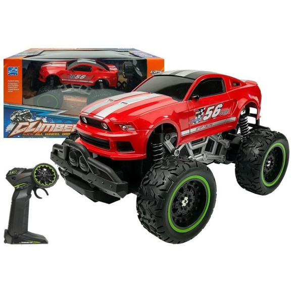 Auto Zdalnie Sterowane R/C 6.5 km/h Wysokie Koła Czerwone Auto Zdalnie Sterowane R/C 6.5 km/h Wysokie Koła Czerwone