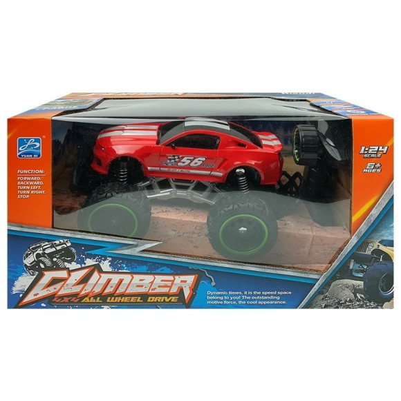 Auto Zdalnie Sterowane R/C 6.5 km/h Wysokie Koła Czerwone Auto Zdalnie Sterowane R/C 6.5 km/h Wysokie Koła Czerwone
