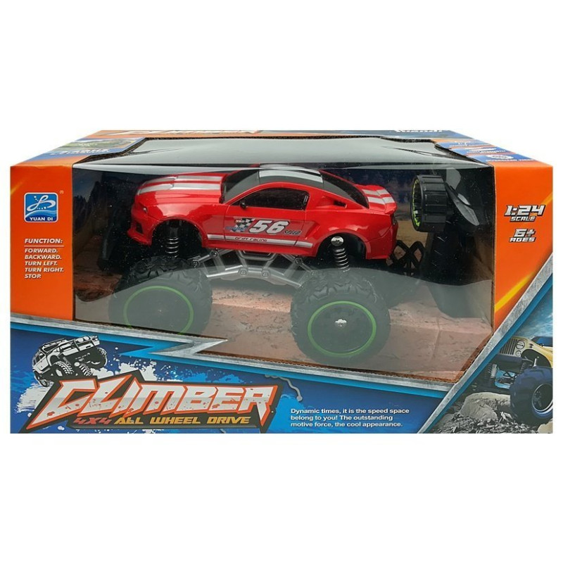 Auto Zdalnie Sterowane R/C 6.5 km/h Wysokie Koła Czerwone