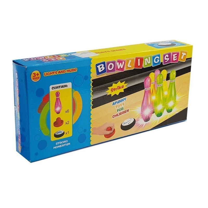 Zestaw do Gry w  Kręgle Kolorowy 6szt Świeci