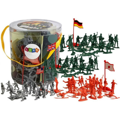 Duży Zestaw Militarny Wojskowy 100 elementów Żołnierze Flagi