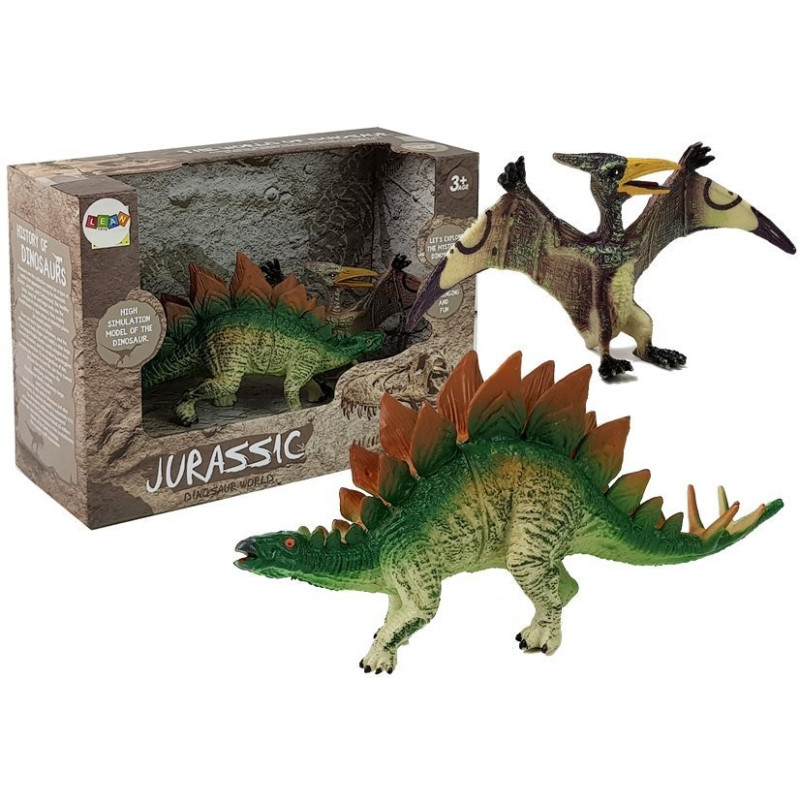 Zestaw Figurek Dinozaur Stegosaurus , Pteranodon