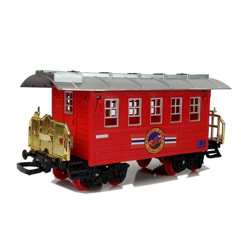 Kolejka Pociąg Klasyczny na Baterie Dym Dźwięk Efekty Świetlne