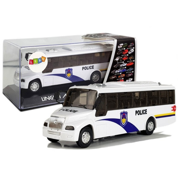 Autobus Policyjny Bus Policja Biały z Naciągiem Dźwięk Autobus Policyjny Bus Policja Biały z Naciągiem Dźwięk