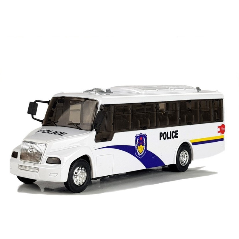 Autobus Policyjny Bus Policja Biały z Naciągiem  Dźwięk