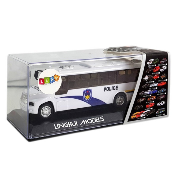 Autobus Policyjny Bus Policja Biały z Naciągiem Dźwięk Autobus Policyjny Bus Policja Biały z Naciągiem Dźwięk