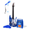 Gitara z akcesoriami dla dzieci 6+ Niebieski zestaw muzyczny Wzmacniacz  + Mikrofon