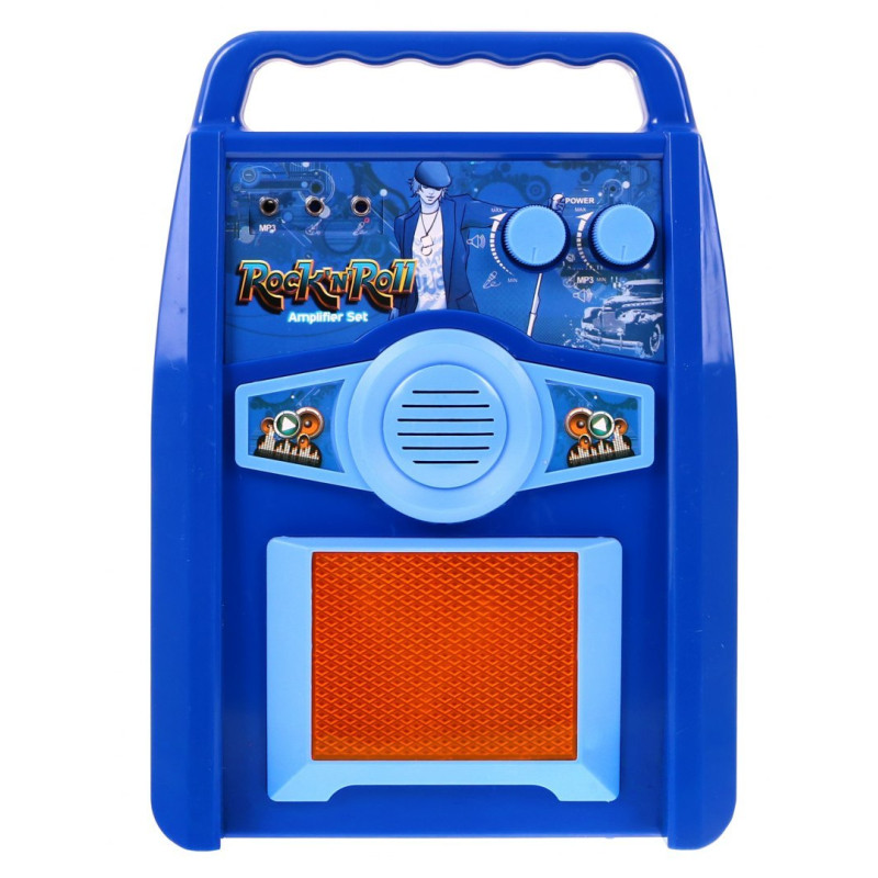 Gitara z akcesoriami dla dzieci 6+ Niebieski zestaw muzyczny Wzmacniacz  + Mikrofon