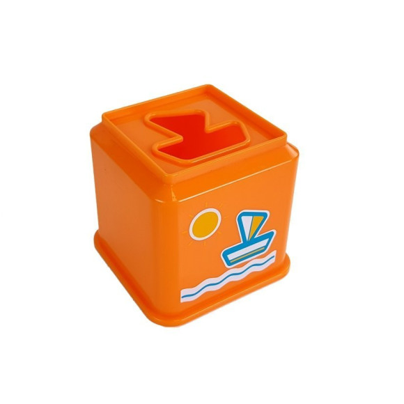 Piramidka Kubeczki  Kwadrat z Obrazkami Pojazdów Sorter dla Niemowlaka