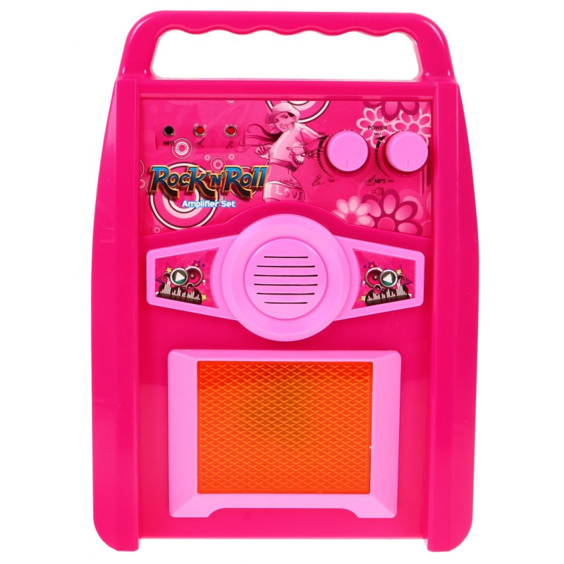Gitara z akcesoriami dla dzieci 6+ Różowy zestaw muzyczny Wzmacniacz  + Mikrofon