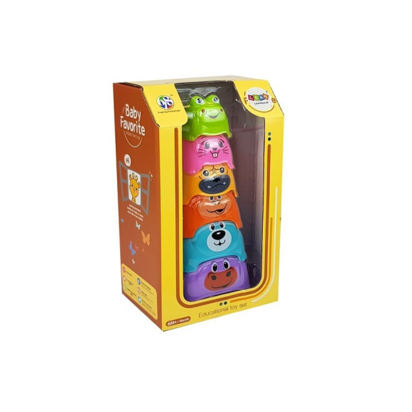 Piramidka dla Niemowlaka Zwierzątka Kubeczki