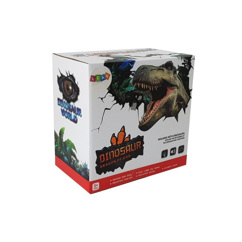 Dinozaur Zielony na Baterie Porusza się z Projektorem Dźwiękiem