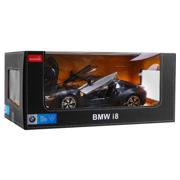 BMW i8 czarne RASTAR model 1:14 Zdalnie sterowane auto + pilot 2,4 GHz