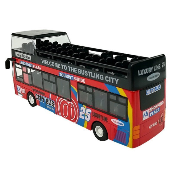 Autobus Piętrowy z Dźwiękiem 1:32 Otwierane Drzwi Czerwony Autobus Piętrowy z Dźwiękiem 1:32 Otwierane Drzwi Czerwony