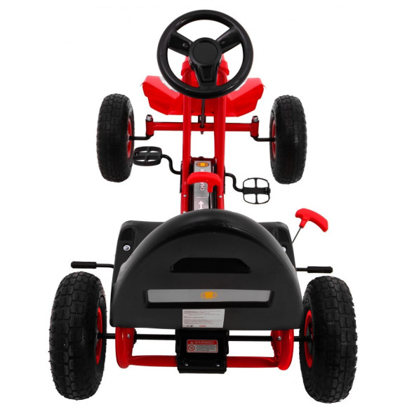 Gokart Champion na pedały dla dzieci 3+ Czerwony + Pompowane opony + Regulowane siedzisko + Ręczny hamulec