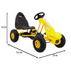 Gokart Champion na pedały dla dzieci 3+ Żółty + Pompowane opony + Regulowane siedzisko + Ręczny hamulec
