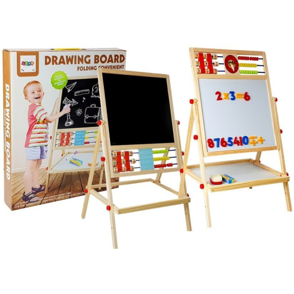 Tablica Drewniana Kredowa Liczydło Zegar Liczby na Magnes