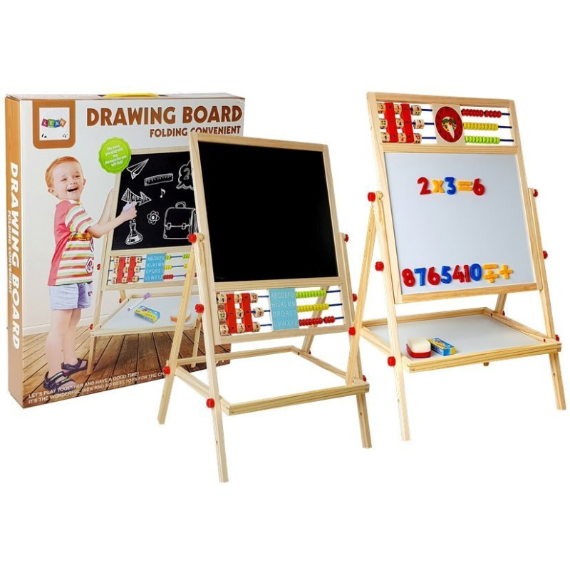 Tablica Drewniana Kredowa Liczydło Zegar Liczby na Magnes