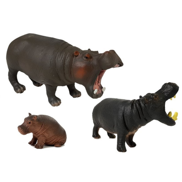 Zestaw Figurek Zwierzęta Safari Hipopotamy Goryle Zestaw Figurek Zwierzęta Safari Hipopotamy Goryle
