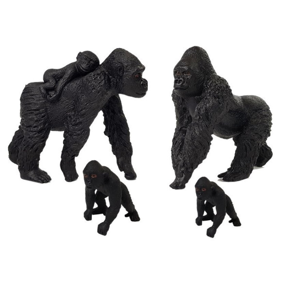 Zestaw Figurek Zwierzęta Safari Hipopotamy Goryle Zestaw Figurek Zwierzęta Safari Hipopotamy Goryle