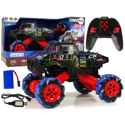 Auto Terenowe Drift Zdalnie Sterowane 1:16 Niebieskie 2.4G Obrót 360 Stopni