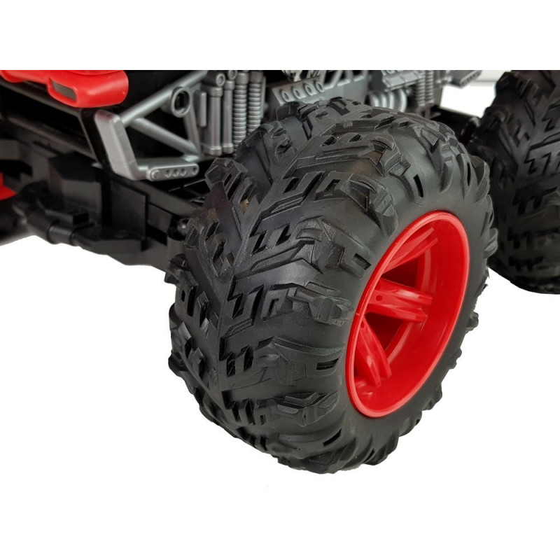 Auto Terenowe Zdalnie Sterowane 1:14  2.4G RC Czerwone Duże Koła