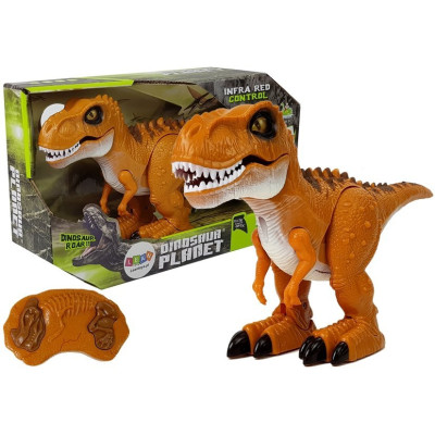 Dinozaur Zdalnie Sterowany R/C Brąz Dźwięk Światło Tyranozaur